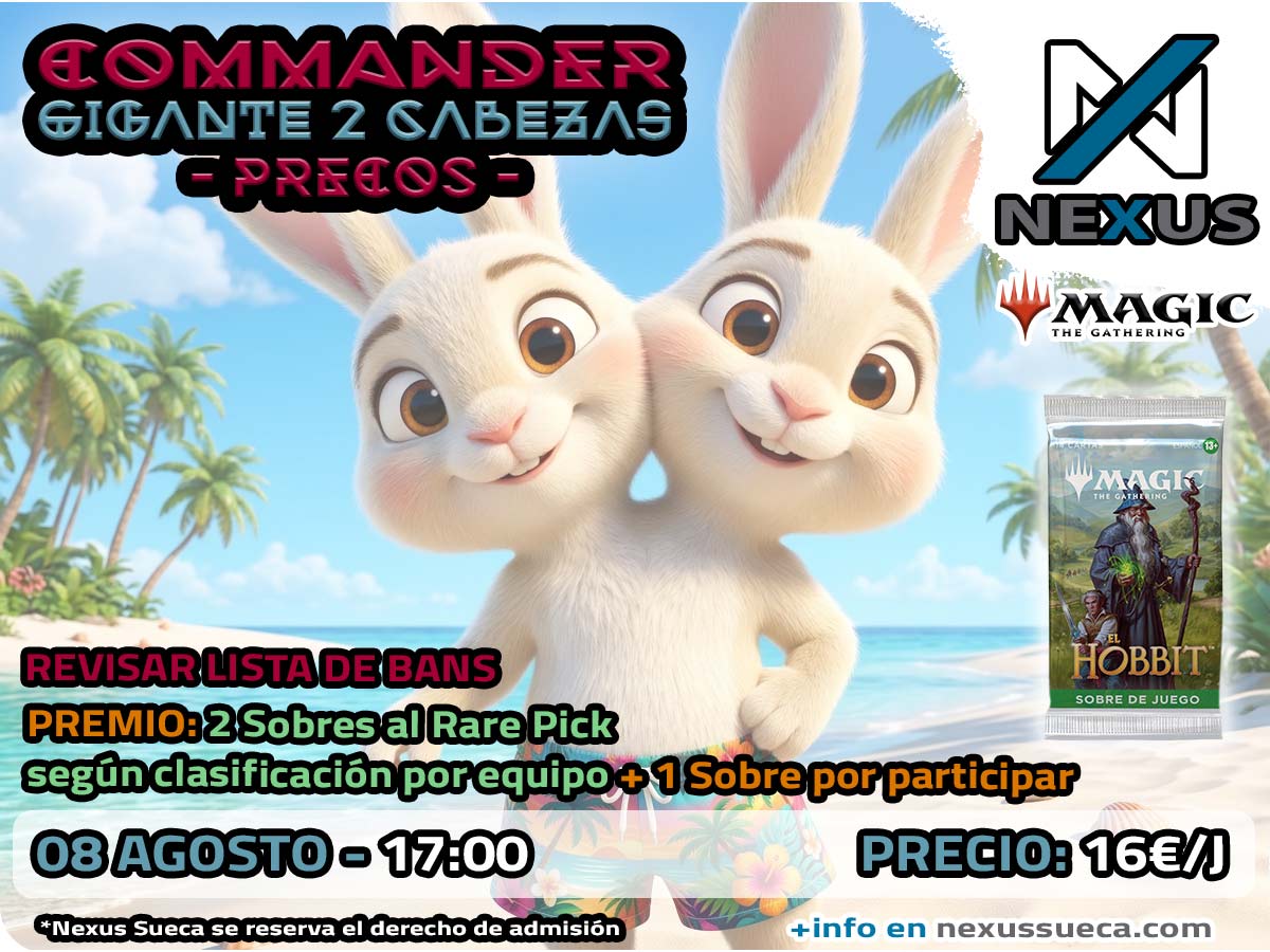 Imagen del evento Commander Gigante de 2 Cabezas en Nexus Sueca para jugadores de Magic: The Gathering.