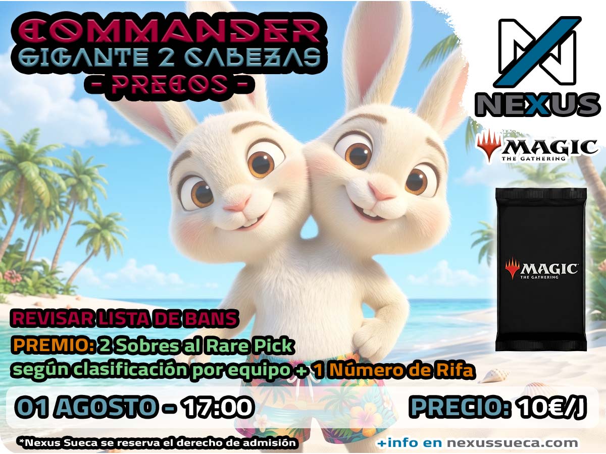 Imagen del evento Commander Gigante de 2 Cabezas en Nexus Sueca para jugadores de Magic: The Gathering.