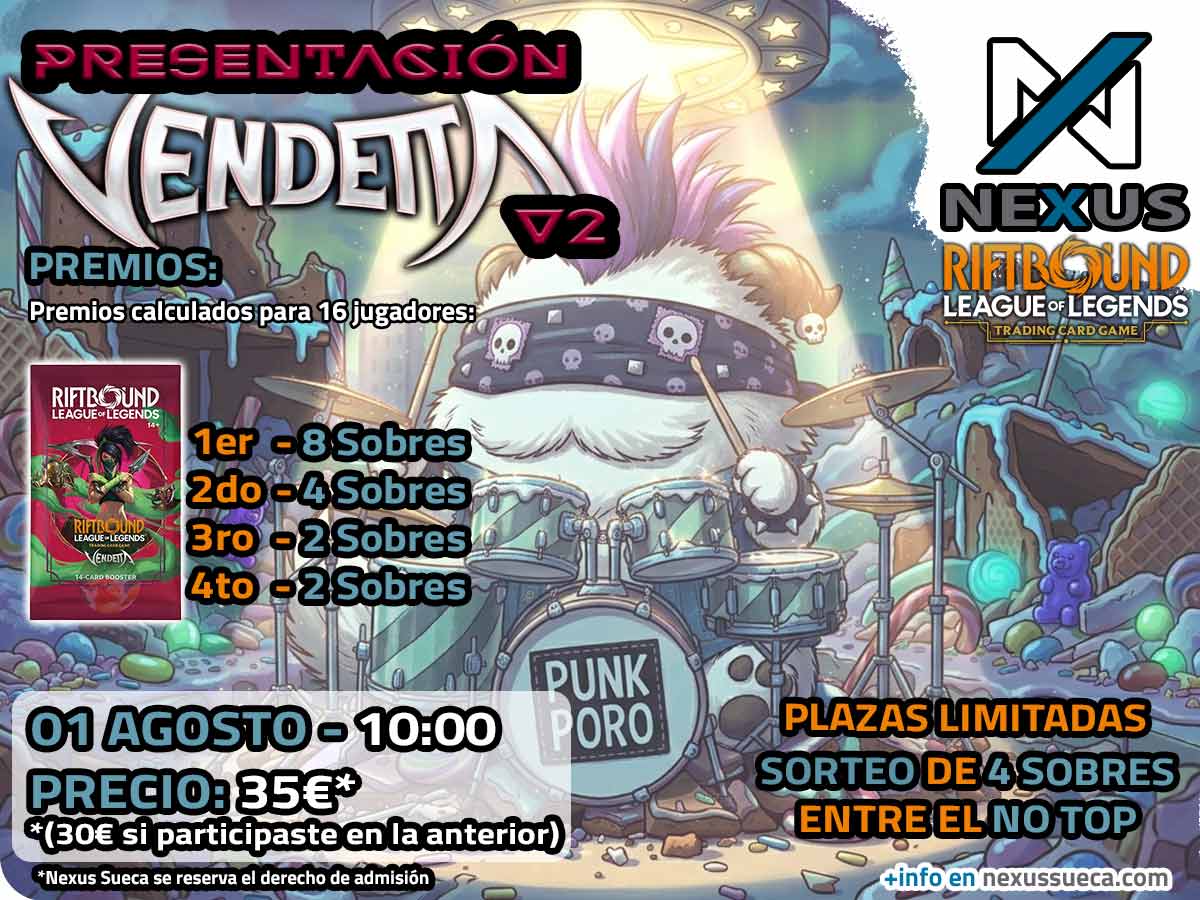 Imagen de presentacion de Riftbound en Nexus Sueca, tienda TCG en Sueca con eventos y comunidad local.